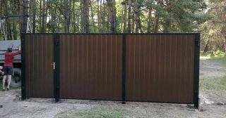 Купить распашные ворота из профнастила Ломоносов, цена от 2763 руб.